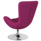 Chaise d’appoint salon-réception de série Egg en tissu magenta (CH-162430-MAG-FAB-GG)-Appuis-bras courbés intégrés