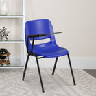 Flash Furniture Blue Ergonomic Shell Chair with Right Handed Flip-Up Tablet Arm-Chair