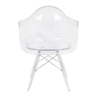 Nicer Furniture Eiffel Style Armchair with Transparent Clear Legs - 2 Pack-High quality heavy-duty plastic molded seat 