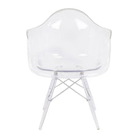 Nicer Furniture - fauteuil de style Eiffel avec pieds transparents - paquet de 2-Siège moulé en plastique robuste de haute qualité