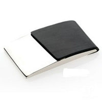 Elegance Business Card Case, Black PU/Nickel-Material: Metal