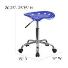 Flash Furniture Vibrant Nautical Blue Tractor Seat & Chrome Stool-Heavy Duty Chrome Base