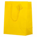JAM Paper Gift Bags with Rope Handles - Large - 10" x 13" x 5" - Yellow Matte - 3 Pack-Quantity: 3 Bags Per Pack, Sturdy construction allows for you to fold and reuse bags later.