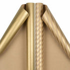 JAM Paper Gift Wrap - Stripes & Solids Combo Wrapping Paper - 50 Sq Ft Total - Gold - 2 Pack-Size: 50 Square Feet Total (25 Sq. Ft. per Roll)