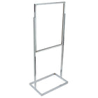 Eddie's Hang-Up Display Ltd. Floor Standing Sign Holder with Rectangular Tubing - Chrome - 22" x 28"-Floor Standing Sign Holder