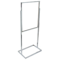 Eddie's Hang-Up Display Ltd. Floor Standing Sign Holder with Rectangular Tubing - Chrome - 22" x 28"-Floor Standing Sign Holder