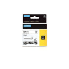 Dymo Rhino Industrial Vinyl Adhesive Labels, 3/8" x 18', Black Print on White-Vinyl labels offer moisture, chemical and UV resistance, making them ideal for labeling both indoors and outdoors