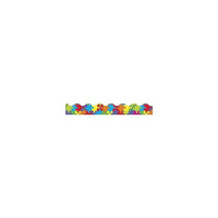 Trend T-92144 39' X 2.25" Scalloped Jigsaw Puzzle Terrific Trimmer, Multicolour, 108 Pack (T-92144)-Bulletin board trimmer can enhance toddlers to 9th graders' classrooms