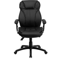 Flash Furniture HERCULES Big & Tall Leather Executive Chair with Adjustable Arms-Contemporary Big & Tall Office Chair