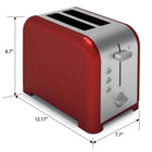 Kenmore 2-Slice Toaster - Red and Silver Stainless Steel-Contemporary stainless steel design
