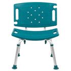 Flash Furniture HERCULES Series Adjustable Teal Bath & Shower Chair with Extra Large Back-Medical Grade Shower Chair
