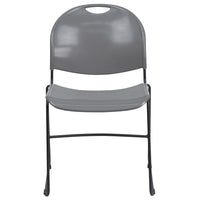 Flash Furniture HERCULES Series Grey Ultra-Compact Stack Chair with Black Powder Coated Frame-Set of 5 Multipurpose Stack Chairs