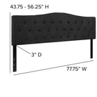 Flash Furniture - Tête de lit Cambridge très grand touffetée et rembourrée en tissu noir-Taille de la tête de lit: 77,75 larg. x 3 prof. x 24 haut. (po)