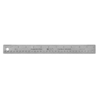 C-THRU 30cm/12" Stainless Steel Cork Backed Ruler - 12 Pack-Features a rubberized, skid resistant, cork backing