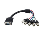 StarTech Coax HD15 VGA to 5 BNC RGBHV Monitor Cable, M/F, 1 Ft.-Connect your wall mounted VGA TV or projector to your existing BNC cable runs
