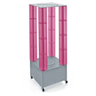 Azar Displays Multi-Tower Pegboard Floor Display, Pink (700228-PNK)-Pink acrylic