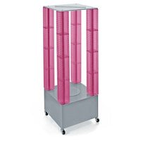 Azar Displays Multi-Tower Pegboard Floor Display, Pink (700228-PNK)-Pink acrylic