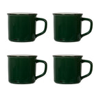CTG Brands Ceramic Enamel Look Mug Set, Dark Forest Green, 4 Pack-Packaging: includes 4 mugs in total, complete the set