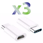 Exian Micro USB to Type-C Adapter, White (CC-082-PK3)-Lightweight