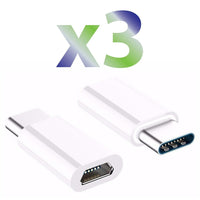 Exian Micro USB to Type-C Adapter, White (CC-082-PK3)-Lightweight