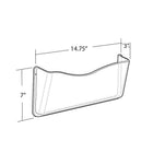 Azar Displays Clear Single-Pocket Wall File with Magnetic Tape, 4/Pack (250045)-Clear acrylic