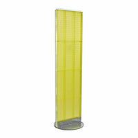 Azar Displays Pegboard Freestanding Floor Display, 16" x 60", Yellow (700250-YEL)-Yellow metal