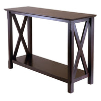 Winsome Xola Console Table, Cappuccino-The X in Xola stands for the X design on the console table. A cross between traditional and modern design, this table is a perfect addition to your home.  Comes in a rich Cappuccino Finish and made of solid and composite wood.  Easy to assemble.