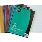 Hilroy 3-Subject Notebook, 10-1/2" x 8", Assorted, 108 Pages, 3-Hole Punched-Heavy-duty manila paper dividers between sections