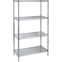 Kleton Chromate Wire Shelving, 4 Shelves with Starter Unit, 14"D x 63"H x 30"W-Heavy-gauge shelves with open wire design minimize dust, improve air circulation and provide greater visibility of stored items