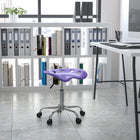 Flash Furniture Vibrant Violet Tractor Seat & Chrome Stool-5.5'' Height Range Adjustment