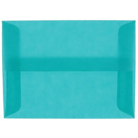 JAM Paper A6 Invitation Envelopes, 4.75 x 6.5, Aqua Blue Translucent Vellum, 50 Pack (PACV664g)-Aqua