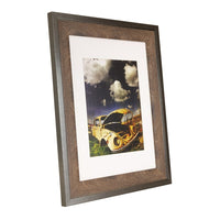 kieragrace Railtown Benton Frame - 11" x 14", Matted for 8" x 10", Iron Grey, Walnut Wood-Iron grey with black walnut wood inner photo frame