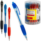 Baseline Ballpoint Pens Retractable Grip - 1.0mm - Assorted - 1800 Pack-Comfort grip relieves writing fatigue
