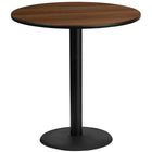 Flash Furniture – Table bistro ronde en stratifié noyer de 42 po avec base circulaire de 24 po (XURD42WATR24B)-Table d'hospitalité à hauteur de bar