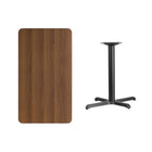 Flash Furniture 24''L x 42''W Rectangular Table with 22''W x 30''H Base, Walnut Laminate (XUWA2442T2230)-Top Size: 24"W x 42"L