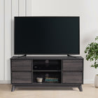 CorLiving THW-540-B Hollywood Dark Grey Wood Grain TV Stand with Drawers for TVs up to 55"-Metal drawer glides for easy open