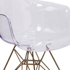 Flash Furniture Allure Series Transparent Side Chair with Gold Base-Polypropylene Molded Structure