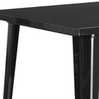 Table de bar carrée en métal de 31,5 po, intérieur/extérieur, noir (CH-51040-40-BK-GG)-Taille du plateau: carré de 31,5 pouces de côté
