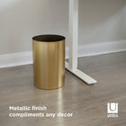 Umbra Metalla Trash Can - Matte-Bras - 4.5 Gallon (17 L) Capacity-8