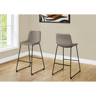 Monarch Specialties 7751 Barstool - Taupe Leather-Look/Black Metal-Slim black metal frame, versatile for use in multiple rooms