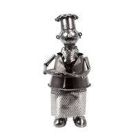 Truu Design Chef Natural Finish Iron Wine Holder, 7 x 15 inches, Silver-Material: durable iron construction with electroplated finish
