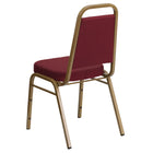 Flash Furniture HERCULES Series Trapezoidal Back Stacking Banquet Chairs with Burgundy Patterned Fabric & Gold Frame - 4 Pack-Burgundy Patterned Fabric Upholstery