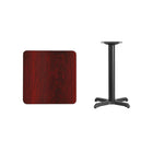 Flash Furniture 24'' Square Laminate Table Top, Mahogany with 22'' x 22'' Table-Height Base (XUMA2424T2222)-Mahogany Laminate Top