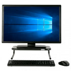 Allsop Metal Art Monitor Stand with 18" Wide Platform, Black (30336)-Non-skid protective feet will not scuff furniture