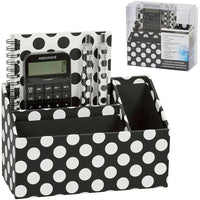 Merangue Magnetic Organizer Set, Polka Dots-Fashion desk organizer with magnets