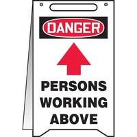 Accuform Signs Persons Working Above Fold-Ups Sign, English With Pictogram-Display Type Upright