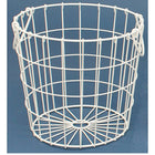 Cathay Importers Wire Round Basket with Metal Handles, White, 2 Pack-Modern grid pattern design
