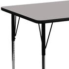 Flash Furniture 24''W x 60''L Rectangle Activity Table with 1.25'' High Pressure Top and Standard Height Adjustable Legs, Grey-Shape: Rectangle
