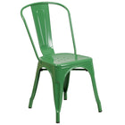 Flash Furniture 31.5'' x 63'' Rectangular Green Metal Indoor-Outdoor Table Set with 6 Stack Chairs (ET-CT005-6-30-GN-GG)-ANSI BIFMA Certified