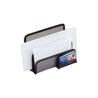 Staples Metal Mesh Letter Holder - 4-Slots - Black-Letter holder keeps your mail and envelopes neatly sorted and easily accessible with 3 compartments